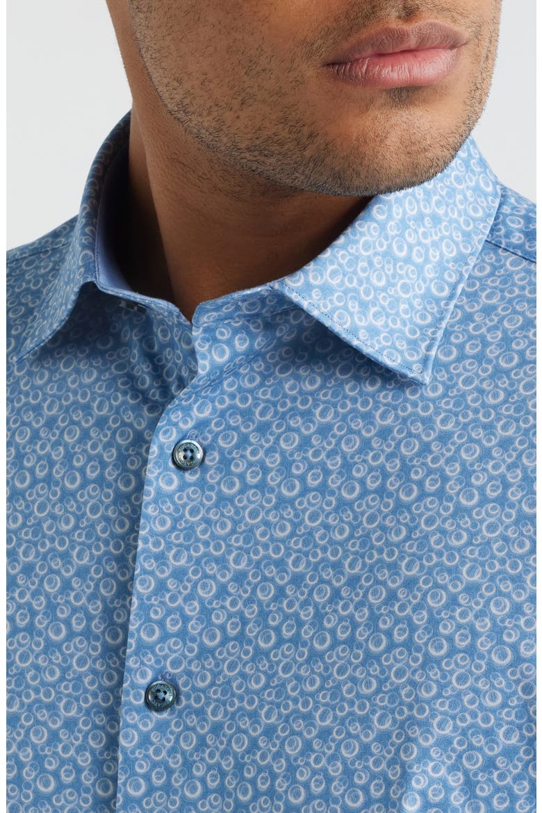 Jimmy OoohCotton® Bubble Print Button-Up Shirt, Alternate, color, COBALT