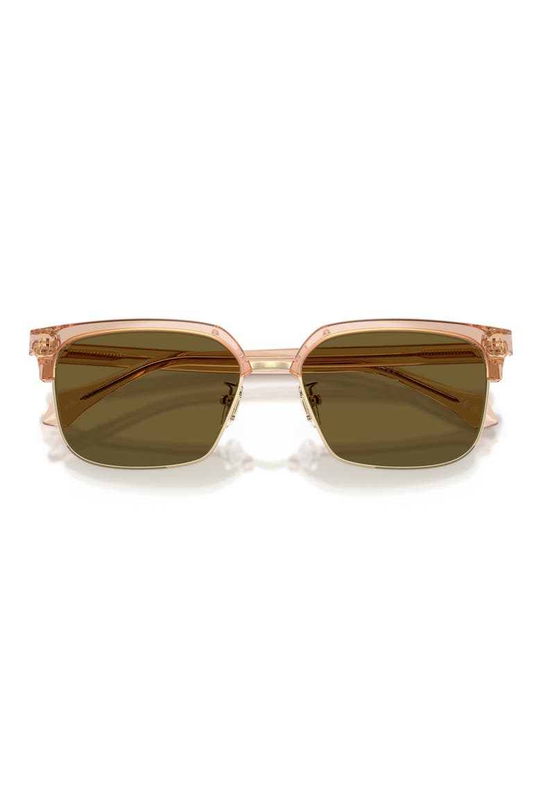 56mm Square Sunglasses, Alternate, color, TRANSPARENT BROWN/ DARK BROWN