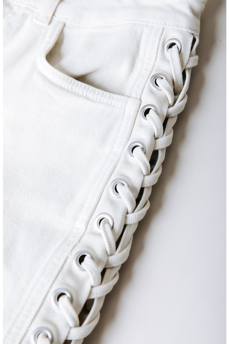 Jones Braided Straight Leg Denim Pants, Alternate, color, White