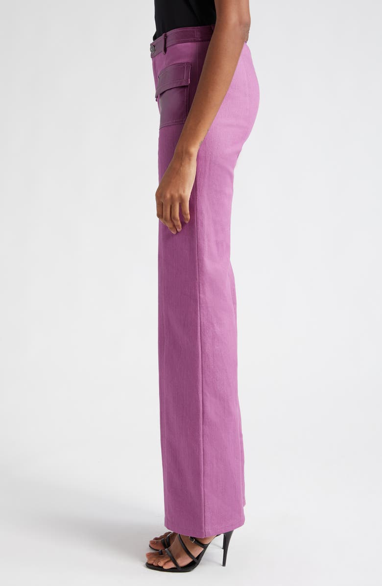 Cinq à Sept Peyton Faux Leather Trim Jeans, Alternate, color, 