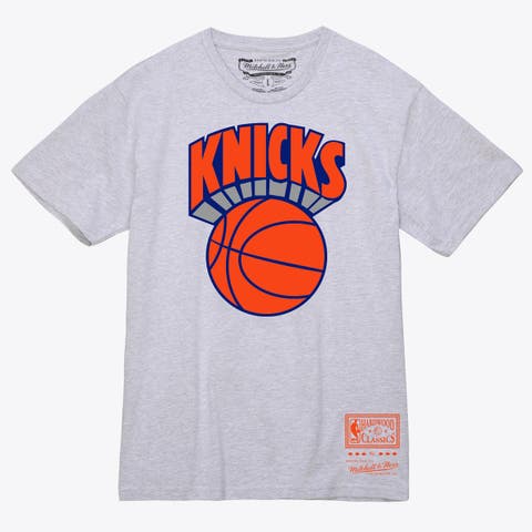Men's Mitchell & Ness Heather Gray New York Knicks Basic Logo T-Shirt