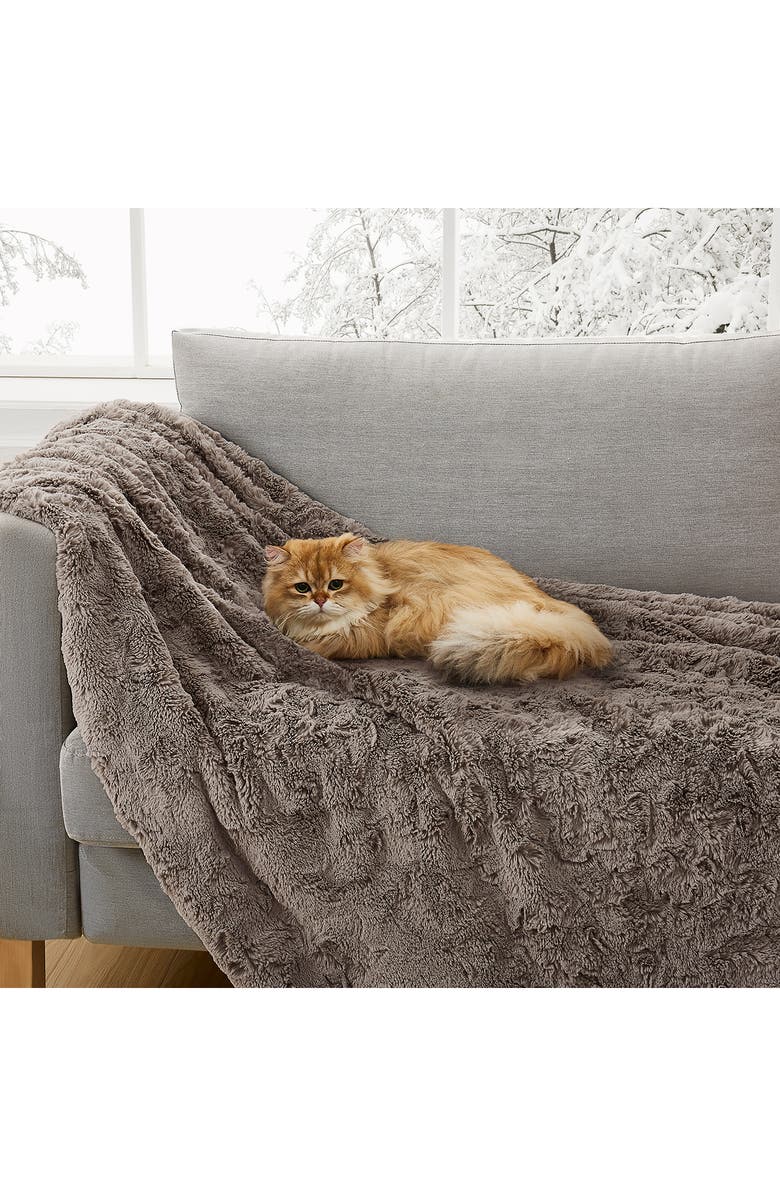 Adalee Faux Fur Throw Blanket