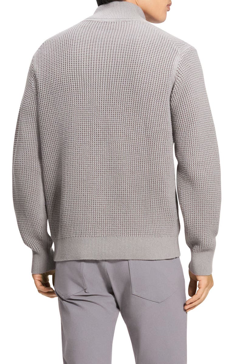 Theory Gary Front Zip Cardigan, Alternate, color, Force Grey/Ivory