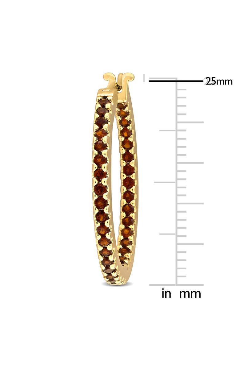 Julianna B. Garnet Hoop Earrings 14K, Alternate, color, 