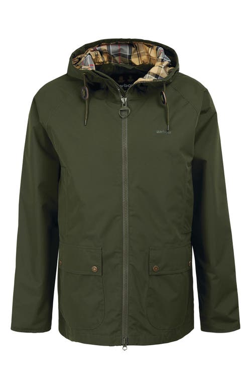 Barbour Hooded Domus Jacket In Sage/dress