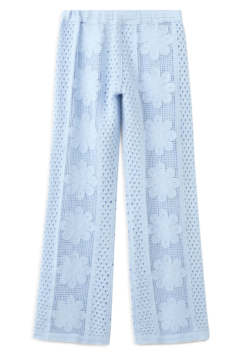 Openwork Embroidery Straight Leg Pants, Alternate, color, SKY BLUE