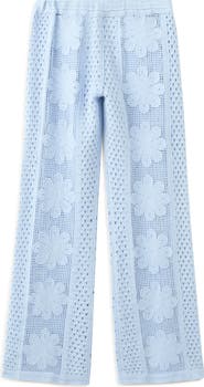 MANGO Openwork Embroidery Straight Leg Pants