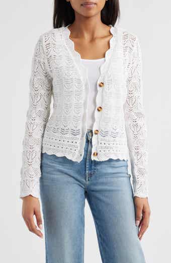 beachlunchlounge Tamia Pointelle Knit Cardigan
