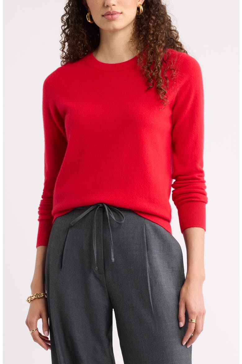 Crewneck Cashmere Sweater, Main, color, RED CELEBRATION