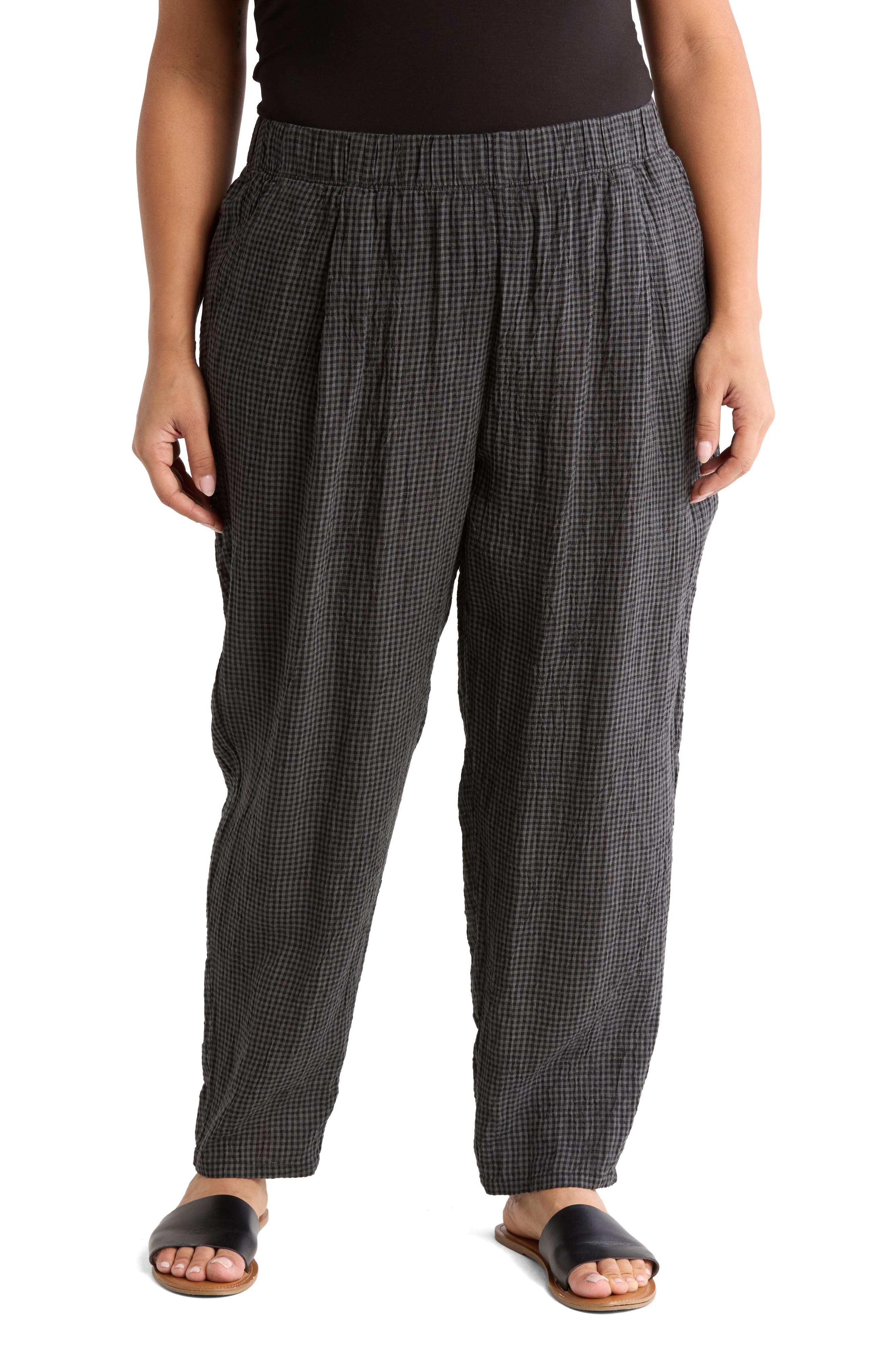 Eileen Fisher Organic Linen Tapered Ankle Pants