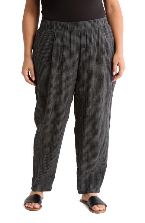 Organic Linen Tapered Ankle Pants (Plus)
