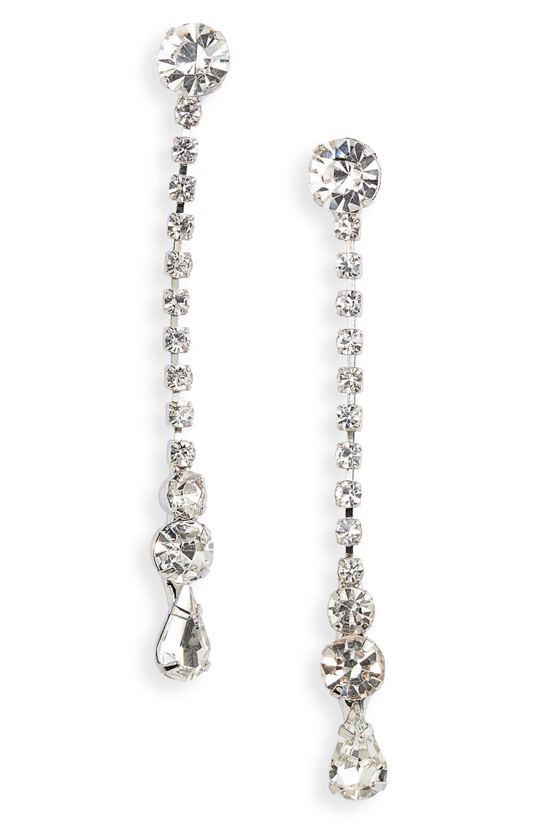 CRISTABELLE Crystal Linear Drop Earrings, Main, color, 