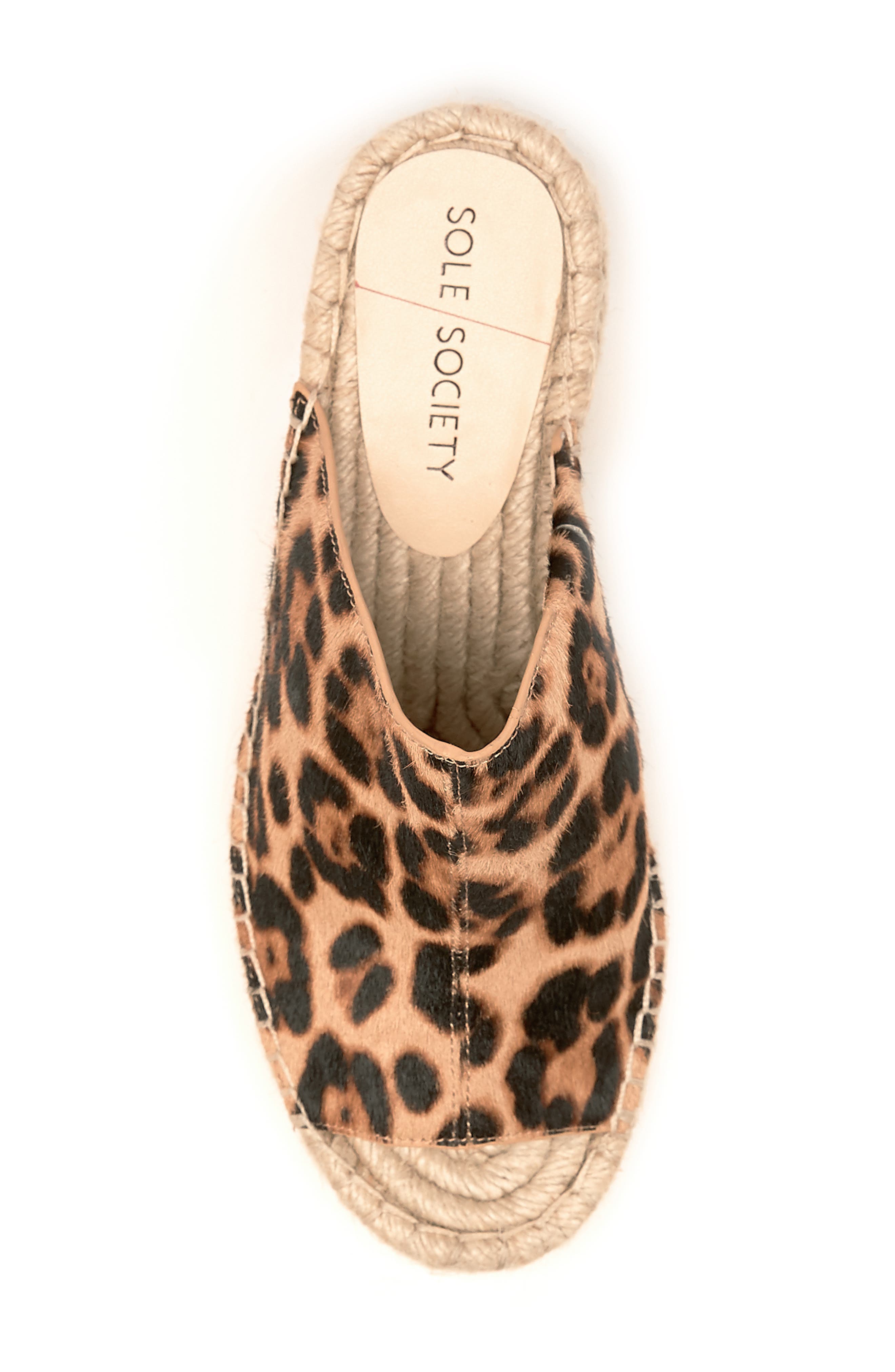 Caleena Genuine Calf Hair Wedge Slide Sandal, Alternate, color, NATURAL MULTI CALF HAIR