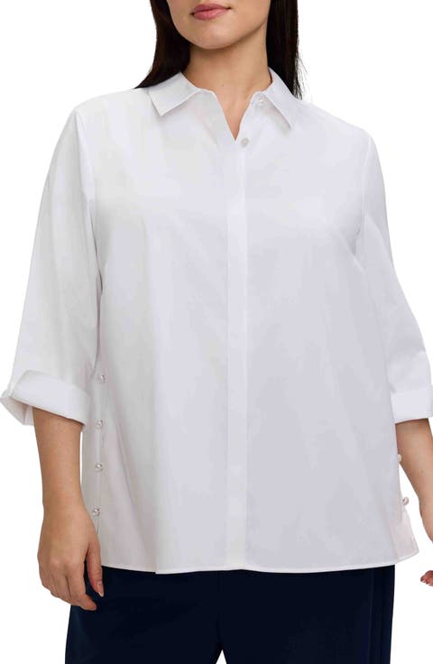 Beatrice Side Button Shirt (Plus)
