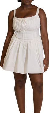 Taideux Camille Fuller Bust Cotton Mini Corset Dress
