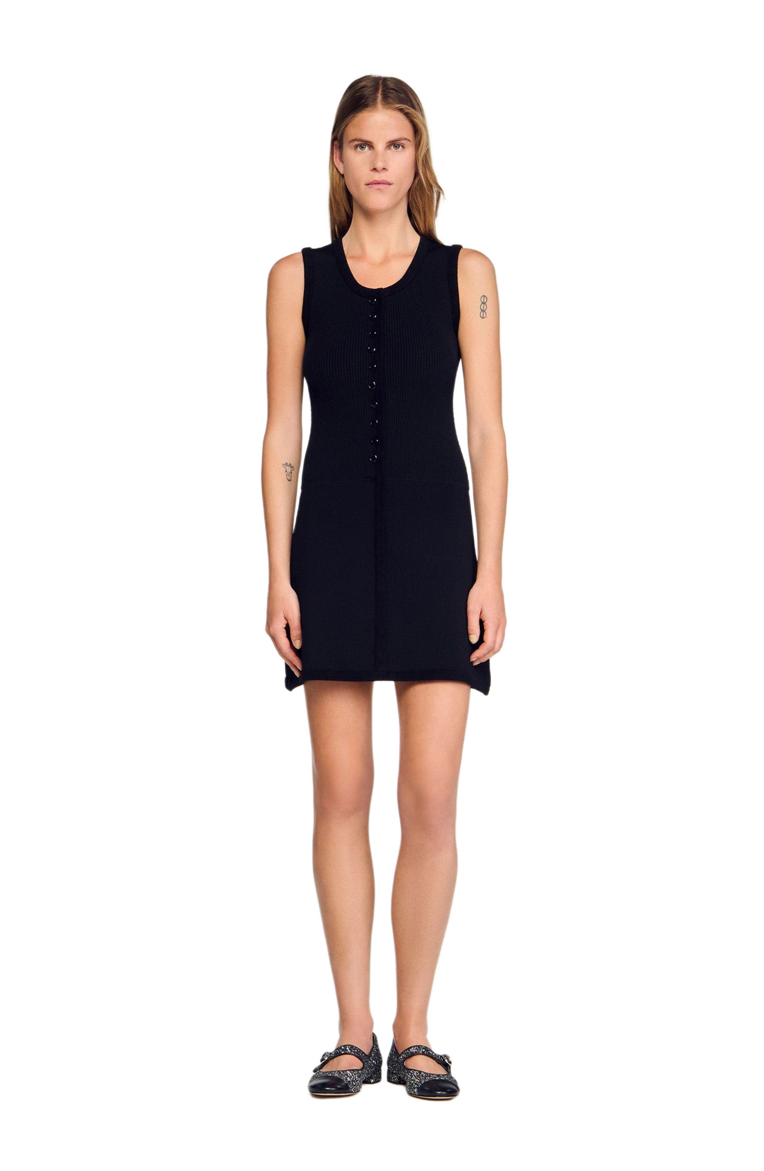 Short ribbed knit dress