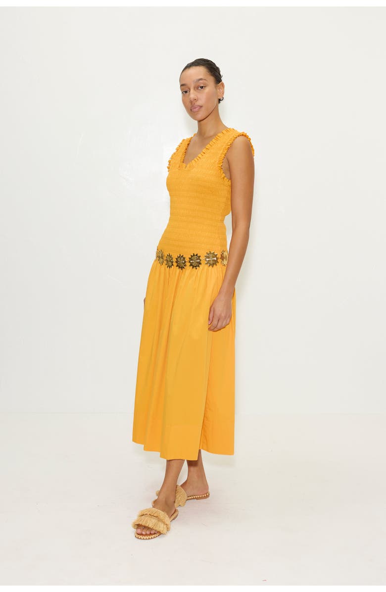 SIMONMILLER Zini Poplin Smocked Dress, Alternate, color, Sherbet Orange
