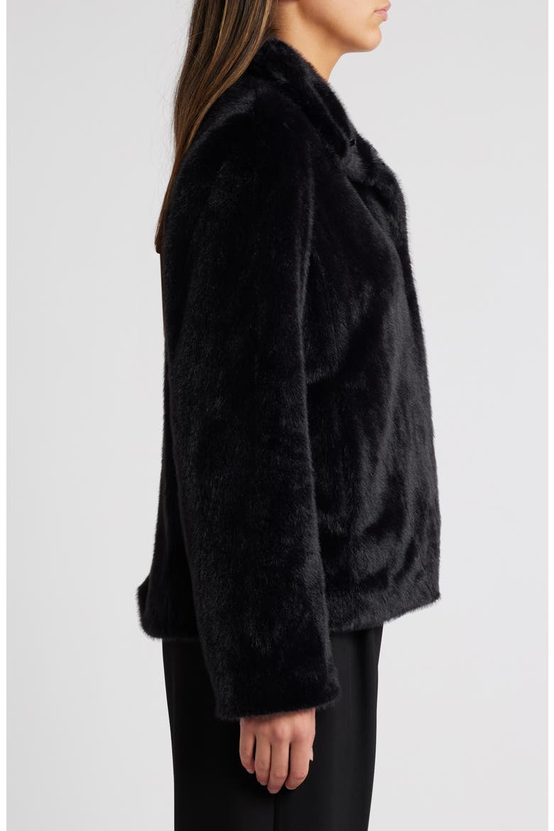 Faux Fur Jacket, Alternate, color, BLACK