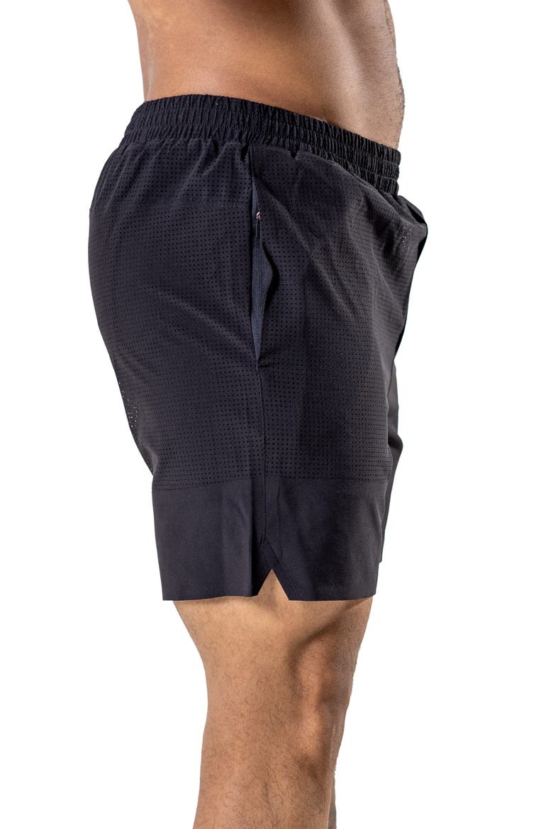 Perforated Training Shorts, Alternate, color, BLACK
