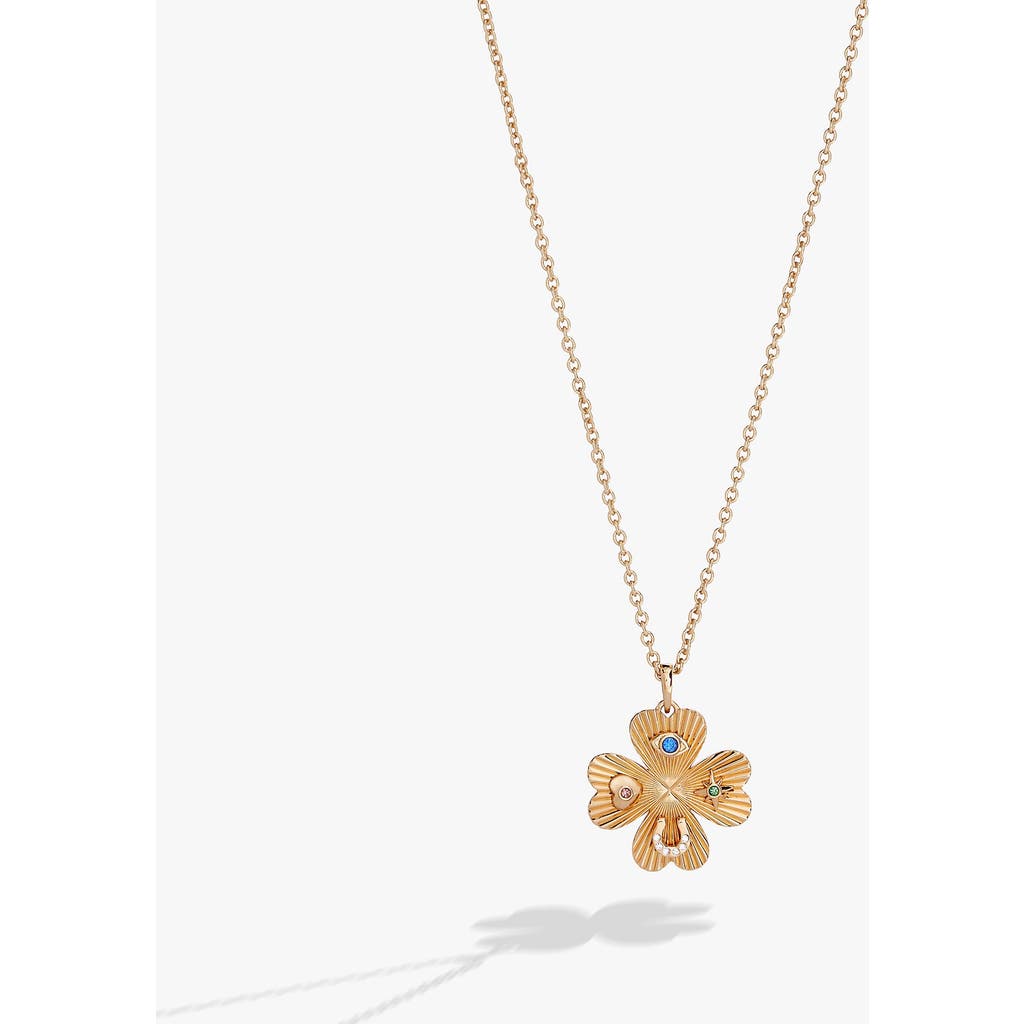 Alex And Ani Lucky Four Leaf Clover Necklace In Gold