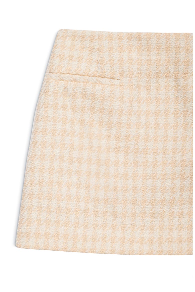 Vanessa Houndstooth Miniskirt, Alternate, color, CREAM AND PEACH HOUNDSTOOTH