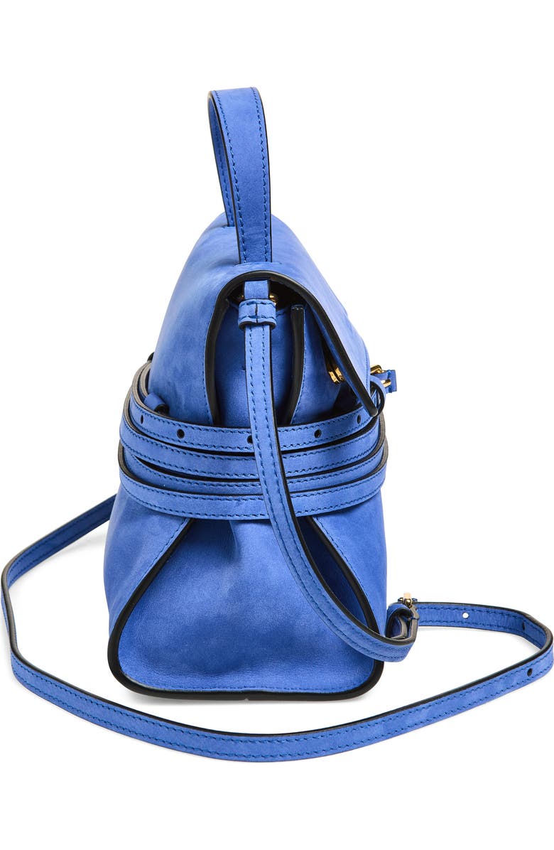 Moschino Tie Me Leather Handbag, Alternate, color, Klein 71A Of0