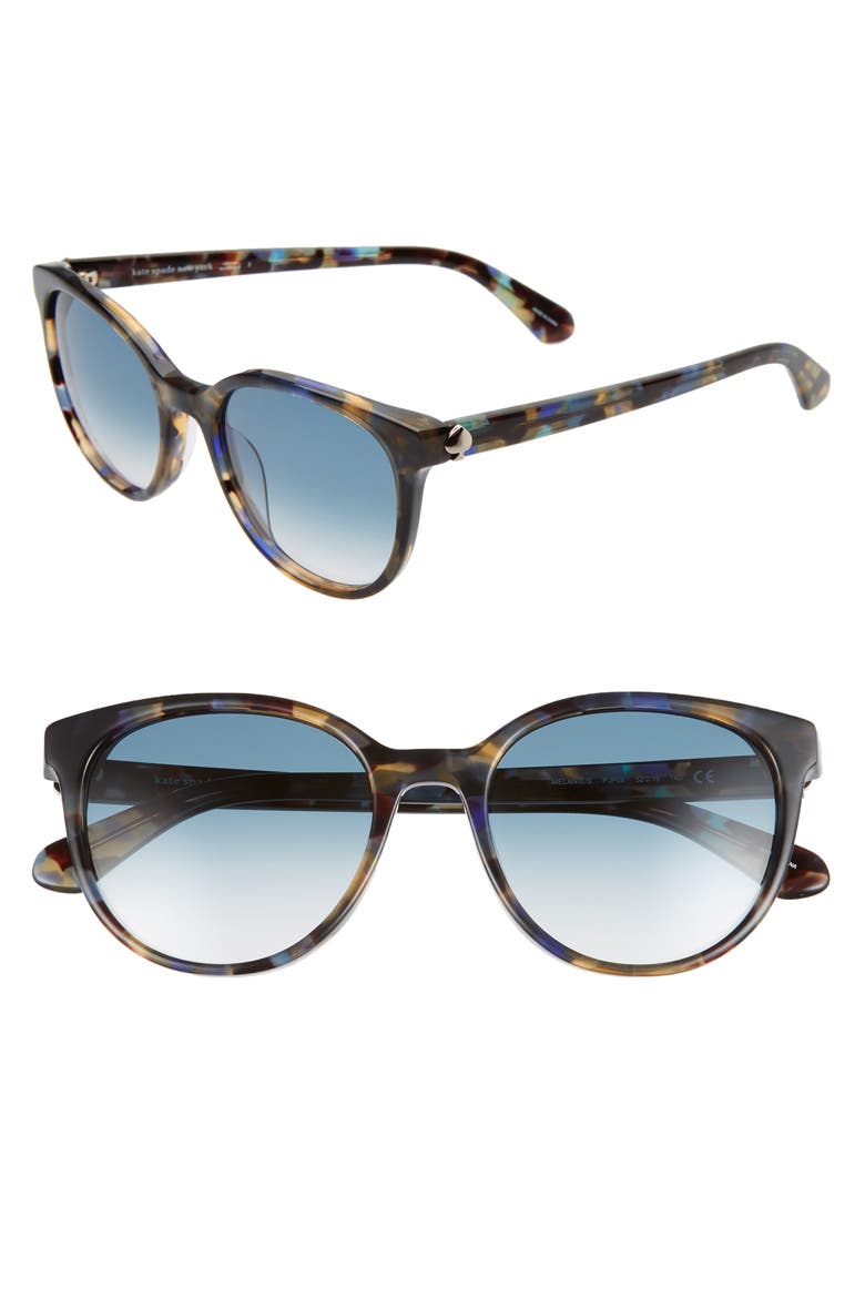 melanie 52mm round sunglasses, Main, color, BLUE/ DARK BLUE GRAD