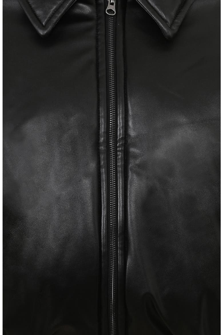 Sante Faux Leather Bomber Jacket, Alternate, color, BLACK