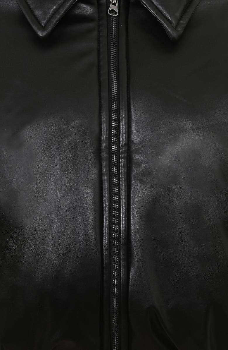 HOUSE OF CB Sante Faux Leather Bomber Jacket, Alternate, color, Black