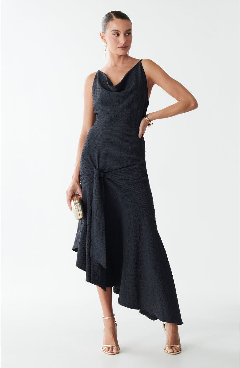SAVEL Leo Midi Dress, Main, color, Charcoal