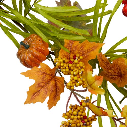 Northlight Pumpkins And Berries With Leaves Artificial Thanksgiving Garland Unlit, 5' X 10" In Multi
