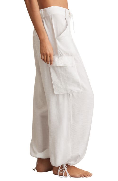 Reiss White Drawstring Tie-cuff Cargo Trousers In White