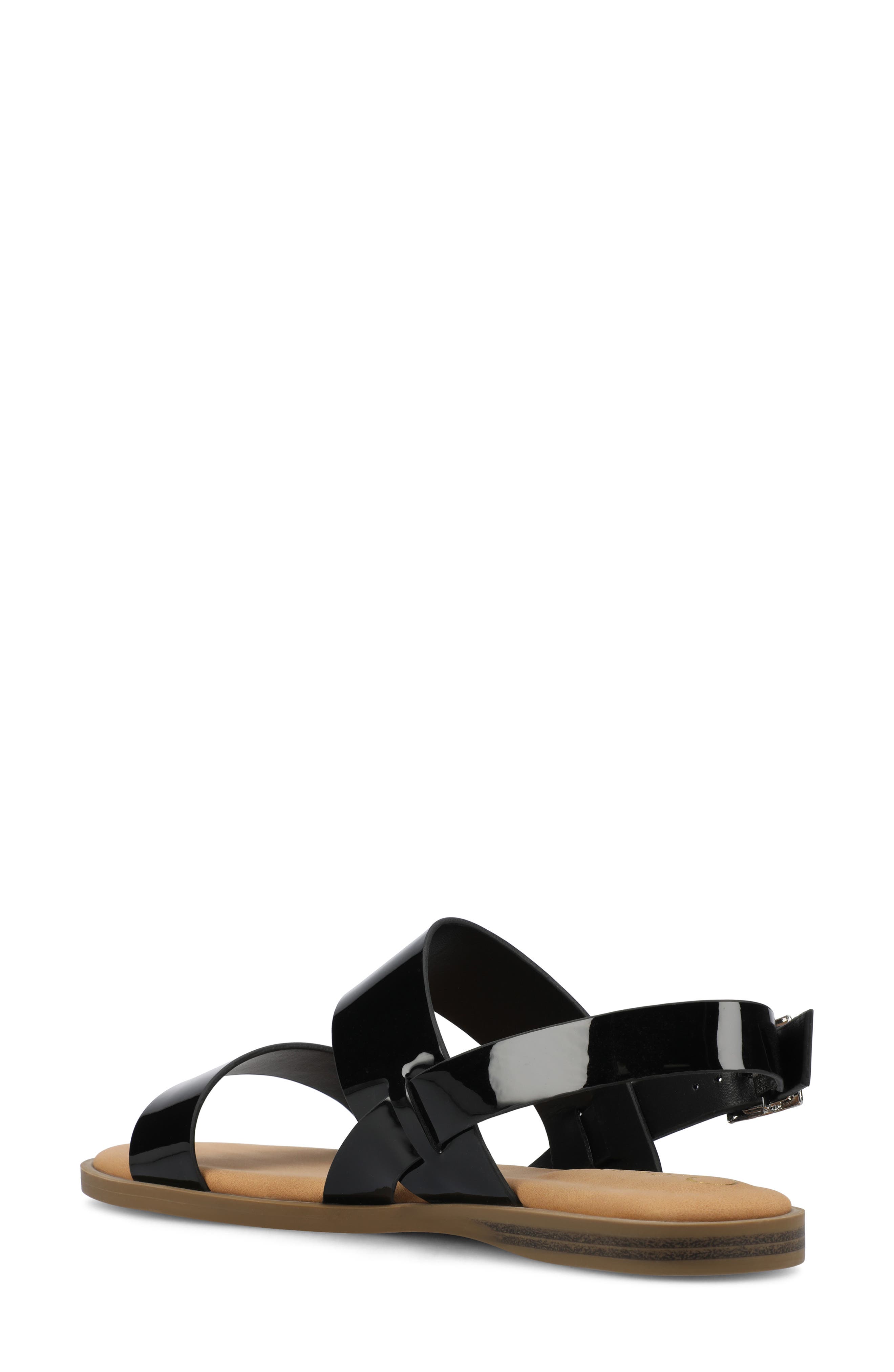 Journee Collection Lavine Sandal - Wide Width, Alternate, color, Patent/ Black