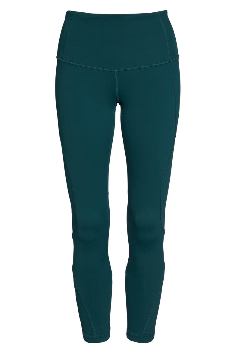 High Waist Lattice Midi Leggings, Alternate, color, GREEN PONDEROSA