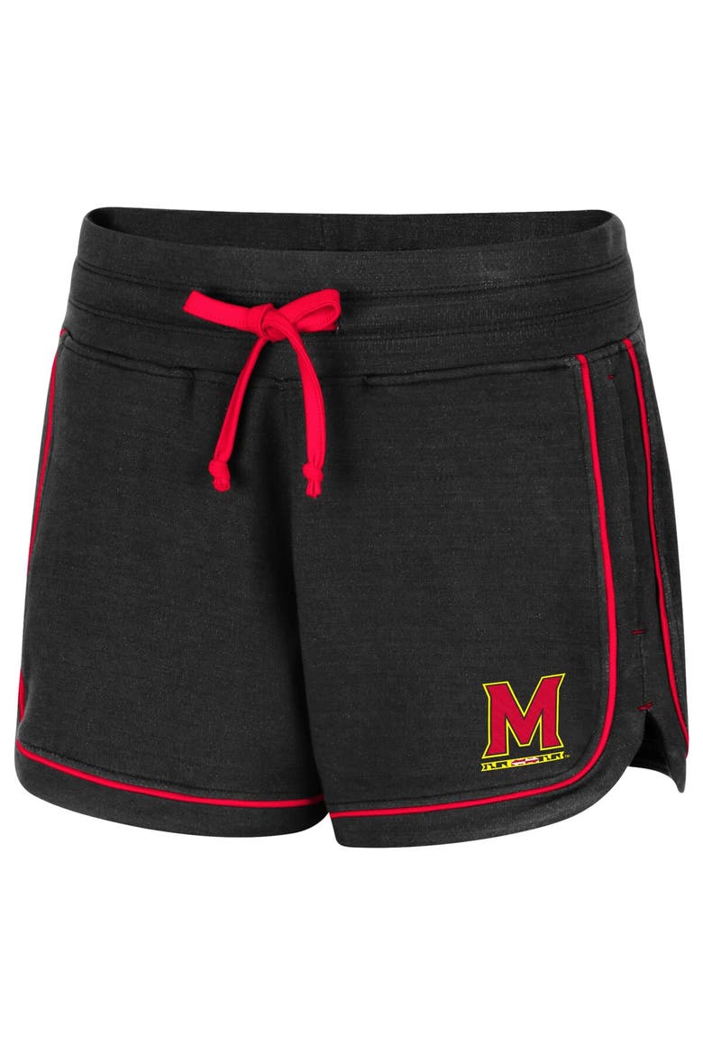 Women's Colosseum Heathered Black Maryland Terrapins Lil Sebastian Shorts, Alternate, color, Heather Black