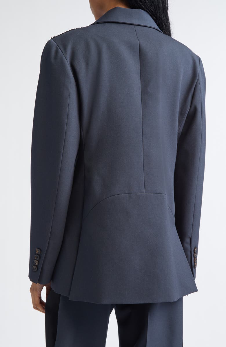 Diotima Garvey Fringe Wool Blazer, Alternate, color, Marine