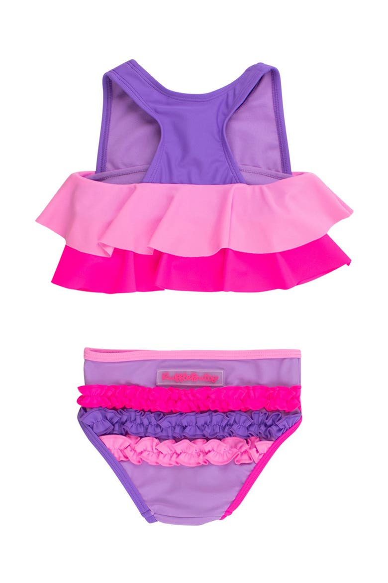 Toddler Girls Flounce Bikini, Alternate, color, Neon Purple Color Block