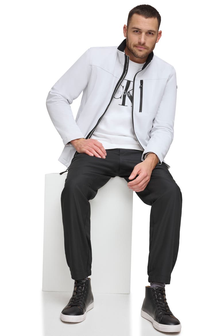 Faux Shearling Lined Soft Shell Jacket, Alternate, color, WHITE