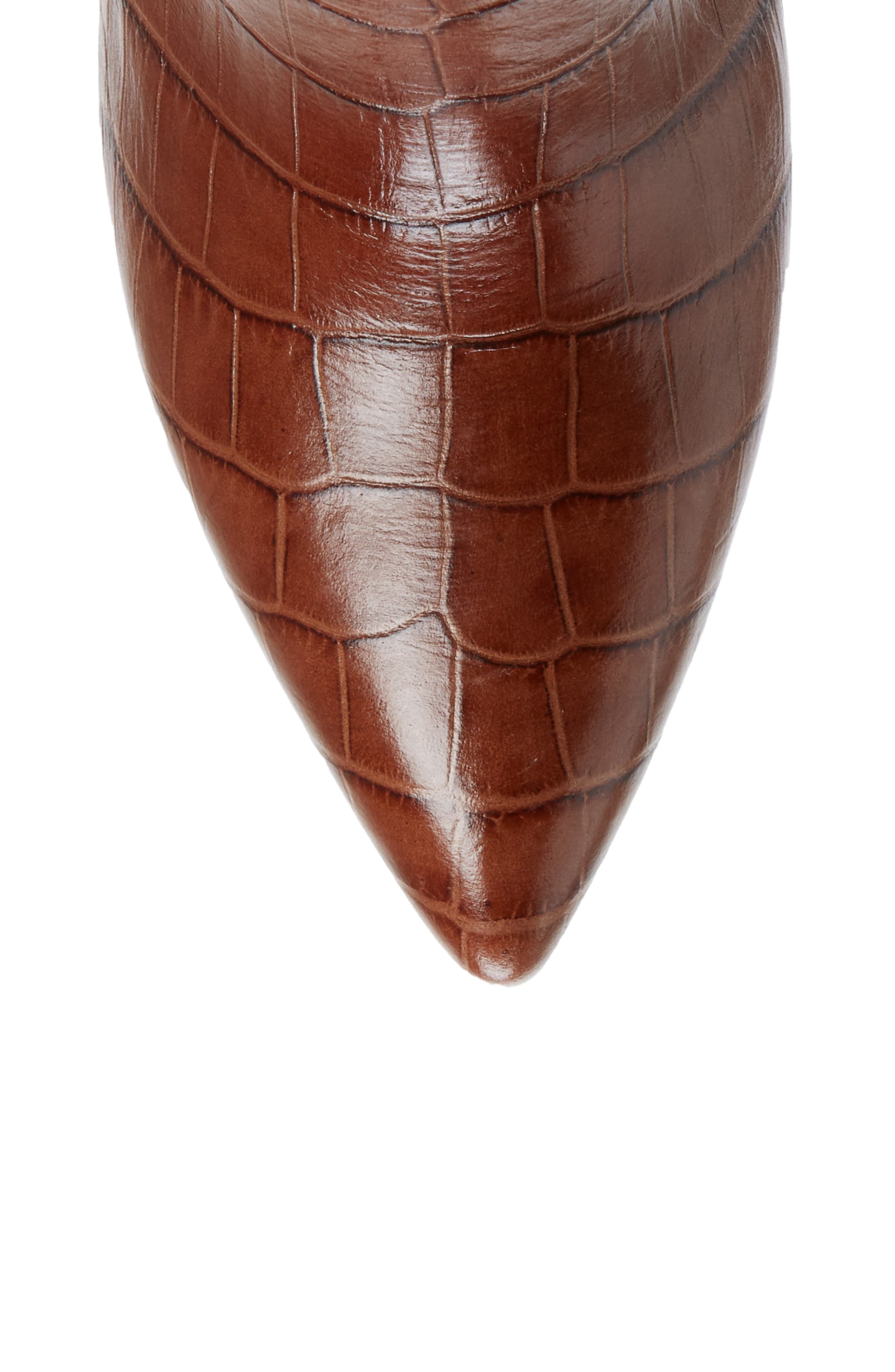 Croc Embossed Over the Knee Boot, Alternate, color, BROWN