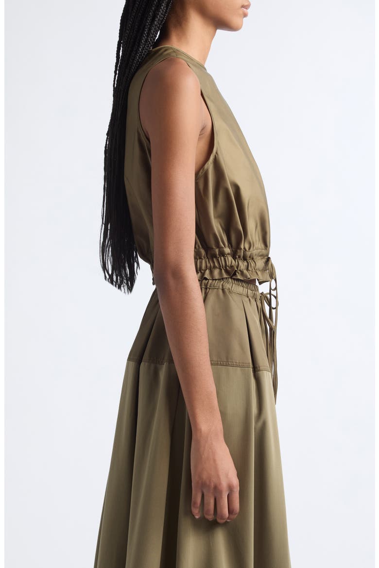 Elisabetta Cropped Nylon Tank, Alternate, color, DARK OLIVE