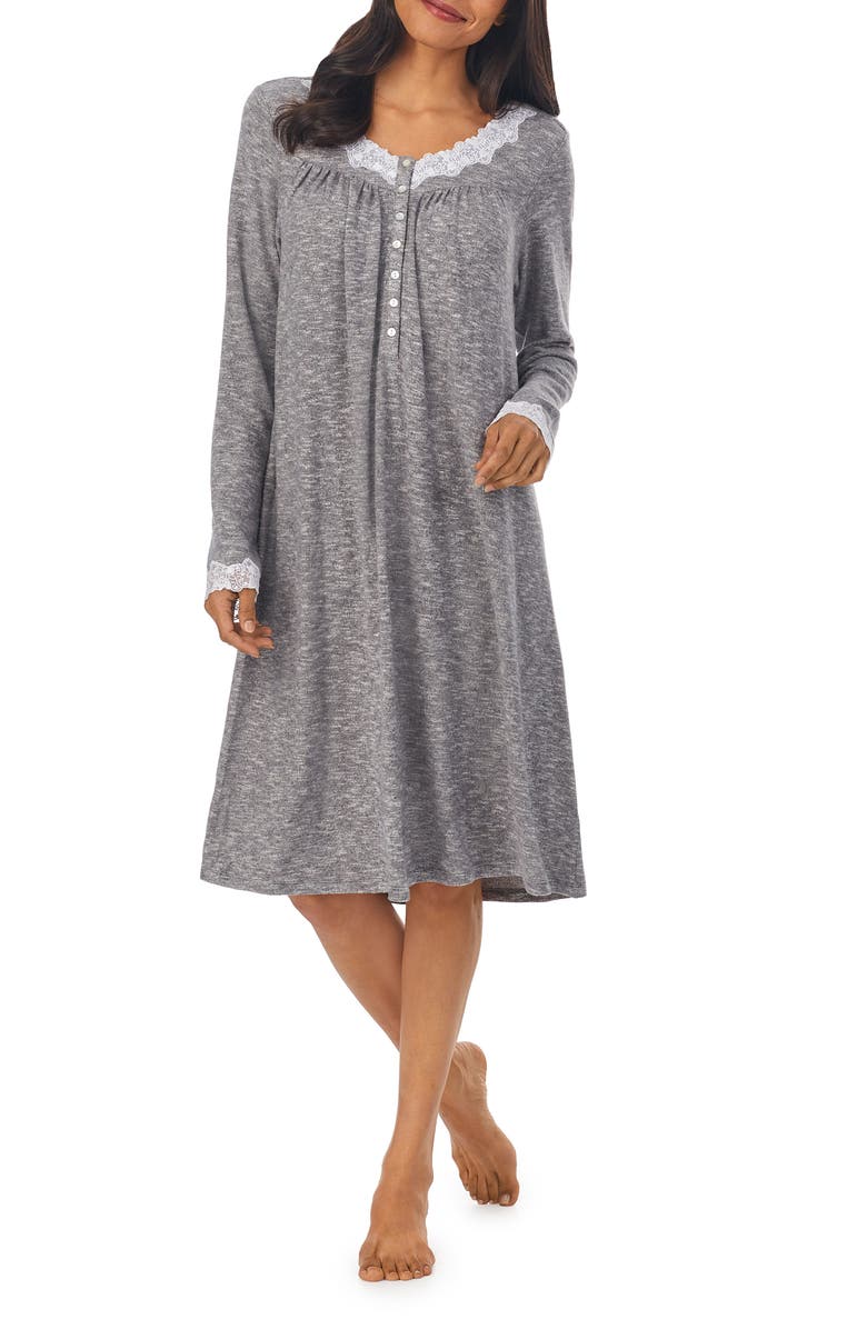 Eileen West Long Sleeve Jersey Nightgown, Main, color, 