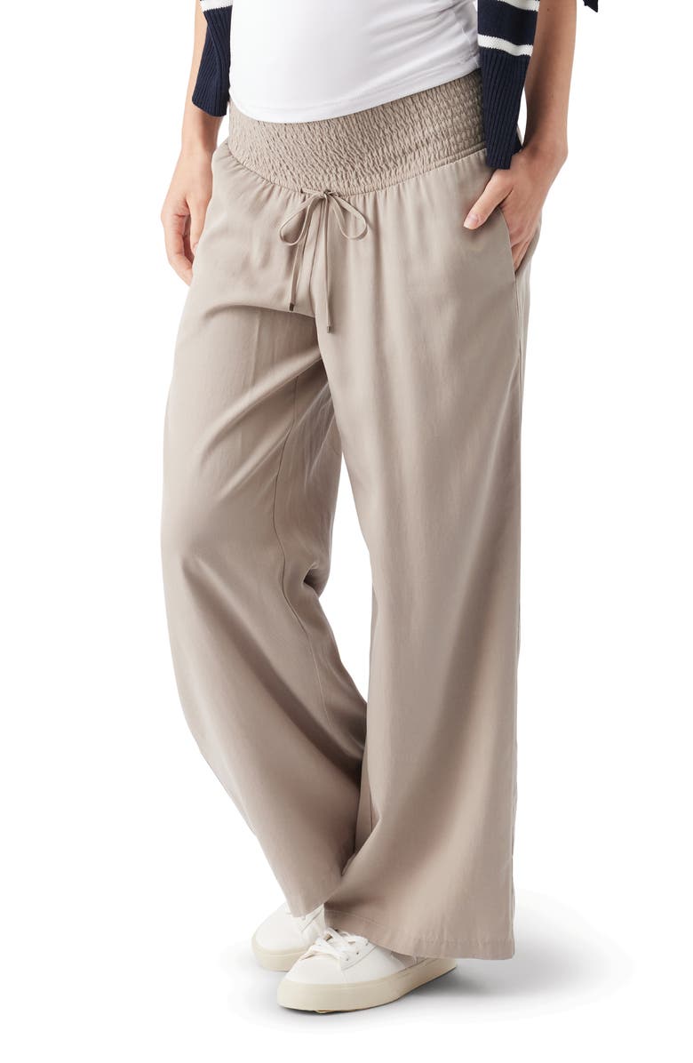 Ripe Maternity Wide Leg Tencel Pant, Alternate, color, Taupe