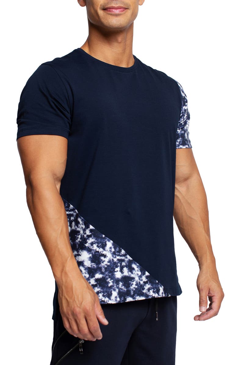 Maceoo Panel Tie Dye Blue T-Shirt, Alternate, color, Blue