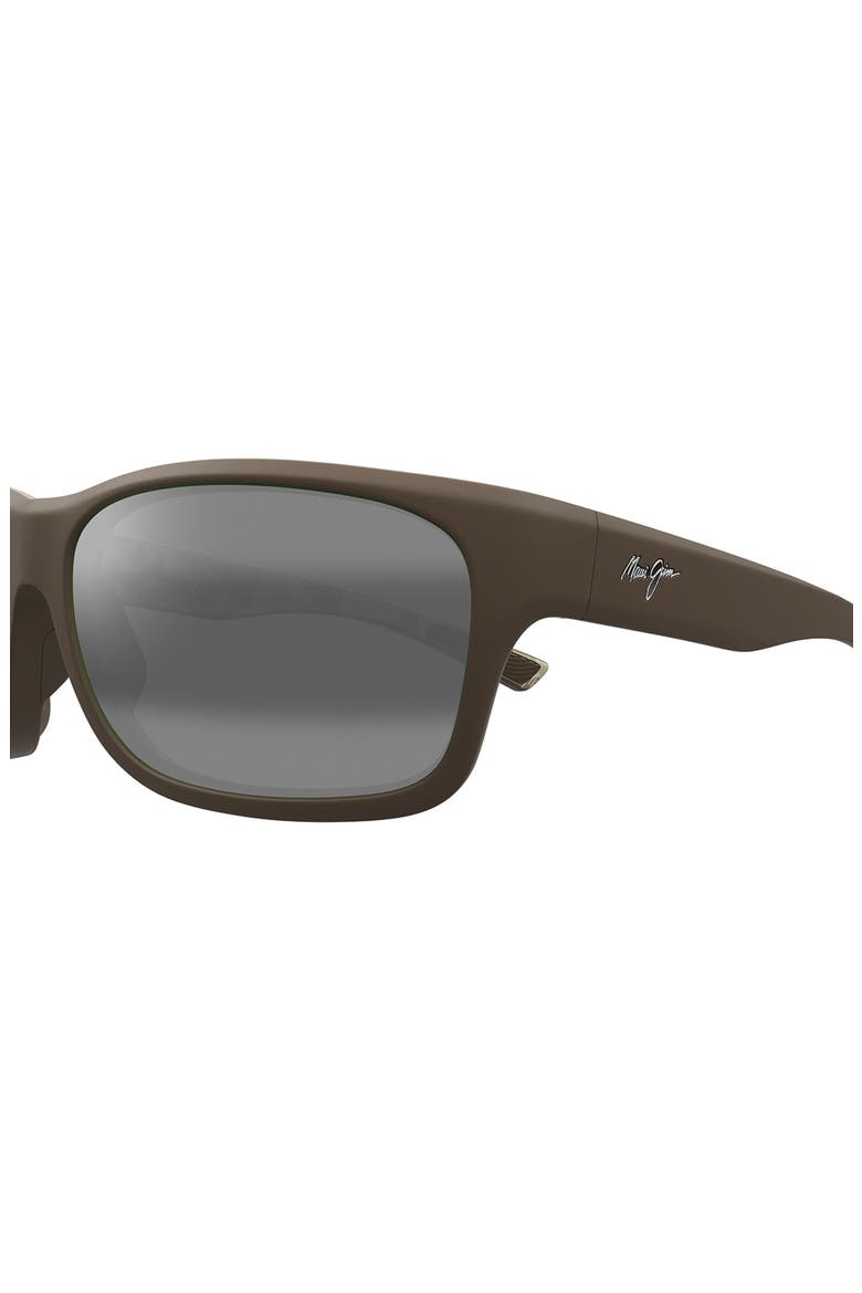 'Ano Nui 63mm Oversize PolarizedPlus2® Rectangular Wrap Sunglasses, Alternate, color, BROWN/ NEUTRAL GREY