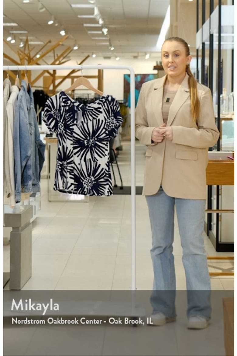 Floral Keyhole Short Sleeve Jersey Top video