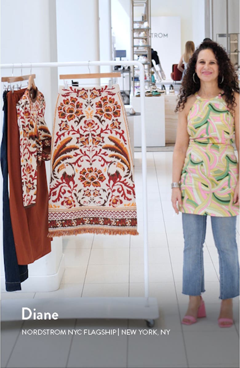 Toucan Scarf Jacquard Knit Skirt, sales video thumbnail