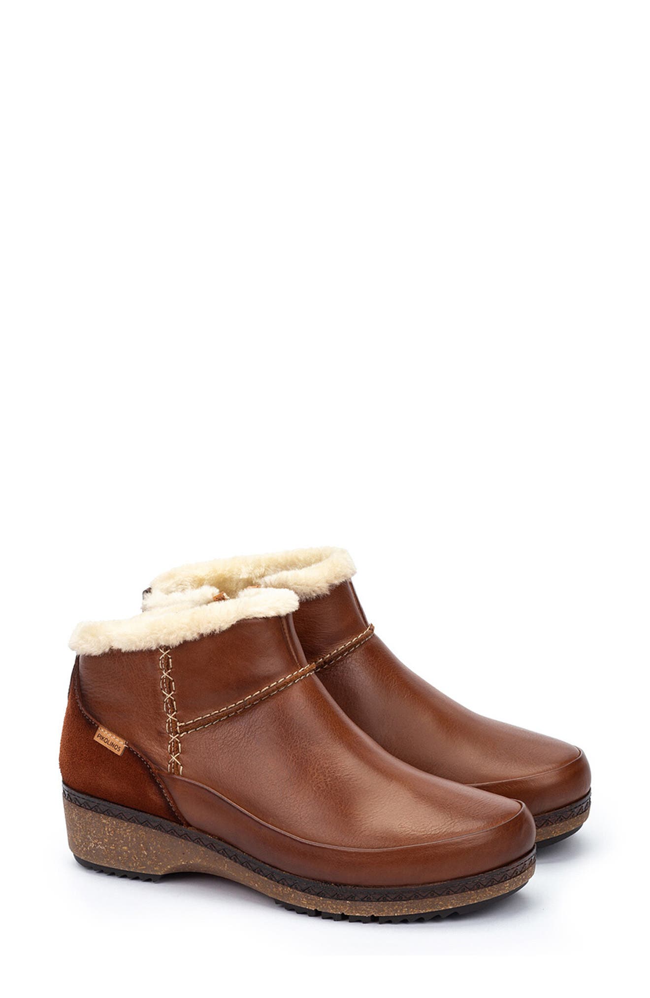 PIKOLINOS Granada Faux Fur Bootie, Main, color, Cuero