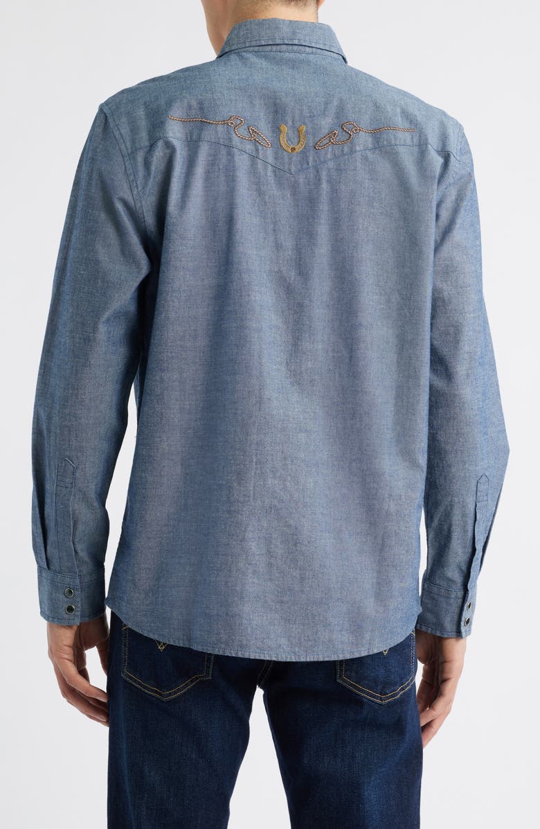 Pendleton Gambler Embroidered Snap-Up Chambray Shirt, Alternate, color, 