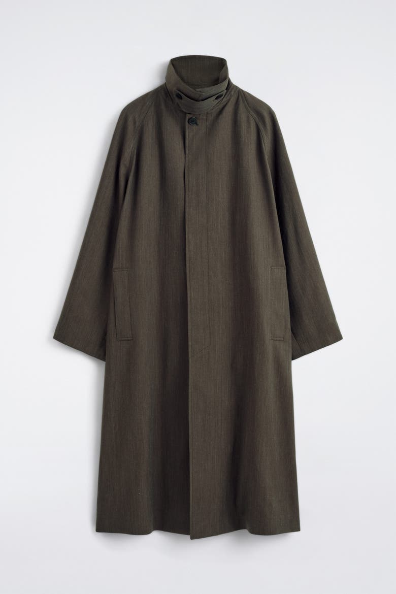 Lightweight Cotton-herringbone Trench Coat, Alternate, color, BROWN MÉLANGE