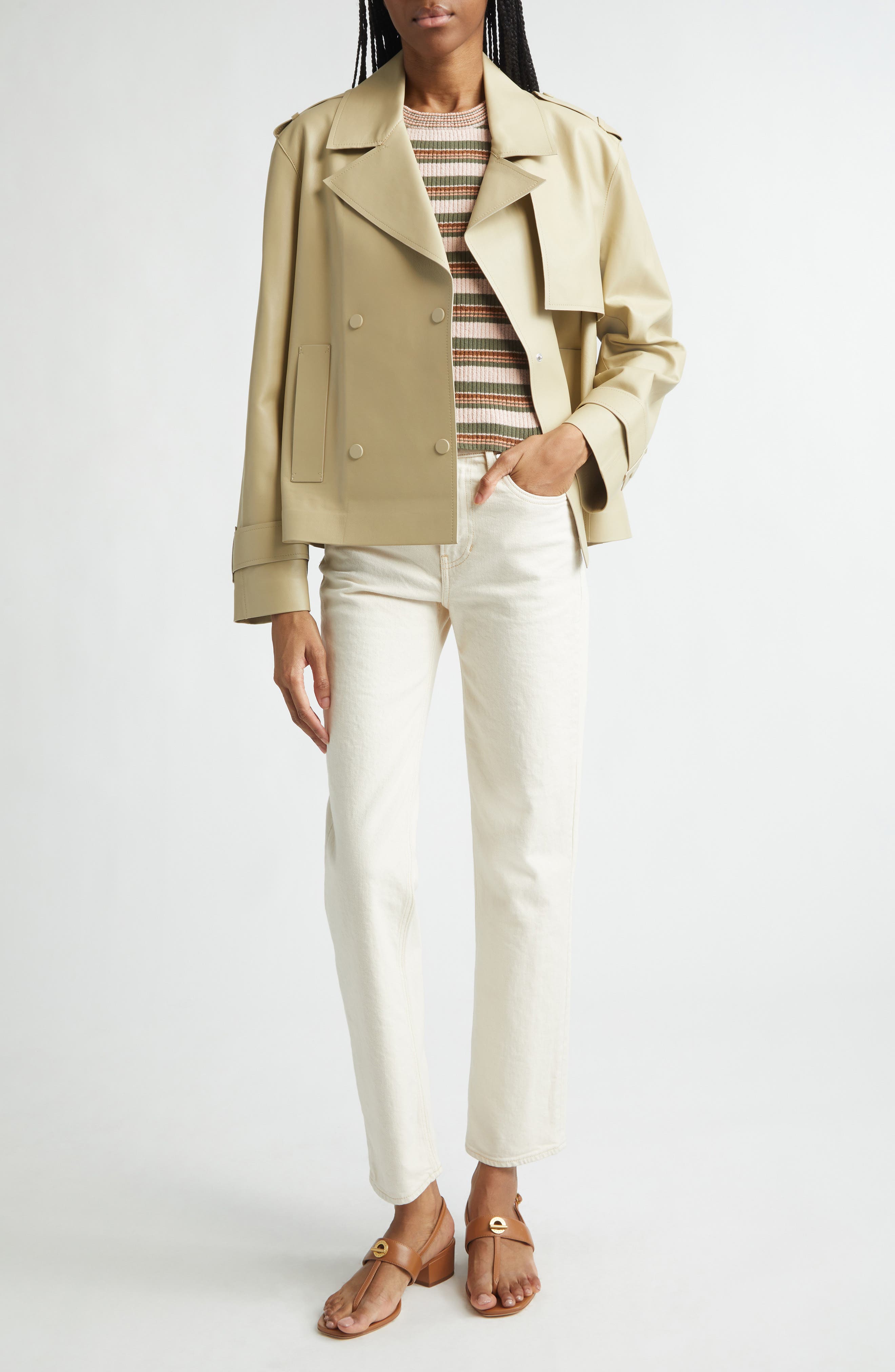 Heathcliff Crop Leather Trench Coat - image 2